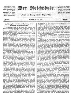 Der Reichsbote Freitag 27. April 1849