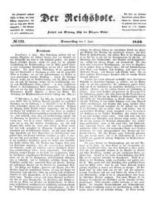 Der Reichsbote Donnerstag 7. Juni 1849