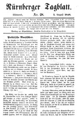 Nürnberger Tagblatt Mittwoch 2. August 1848