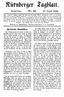 Nürnberger Tagblatt Donnerstag 17. August 1848