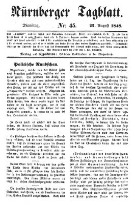 Nürnberger Tagblatt Dienstag 22. August 1848