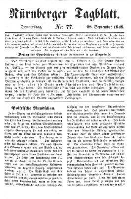 Nürnberger Tagblatt Donnerstag 28. September 1848