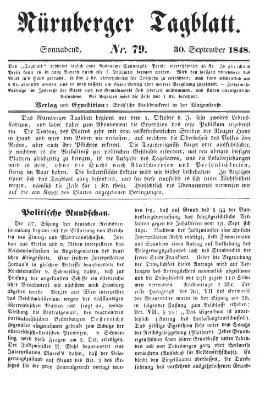 Nürnberger Tagblatt Samstag 30. September 1848