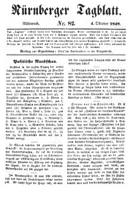 Nürnberger Tagblatt Mittwoch 4. Oktober 1848