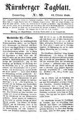 Nürnberger Tagblatt Donnerstag 12. Oktober 1848