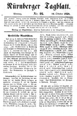 Nürnberger Tagblatt Montag 16. Oktober 1848