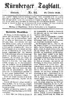 Nürnberger Tagblatt Mittwoch 18. Oktober 1848
