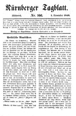 Nürnberger Tagblatt Mittwoch 1. November 1848