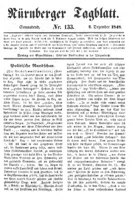 Nürnberger Tagblatt Freitag 1. Dezember 1848