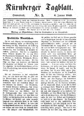 Nürnberger Tagblatt Samstag 6. Januar 1849