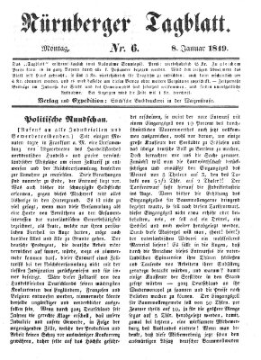 Nürnberger Tagblatt Montag 8. Januar 1849