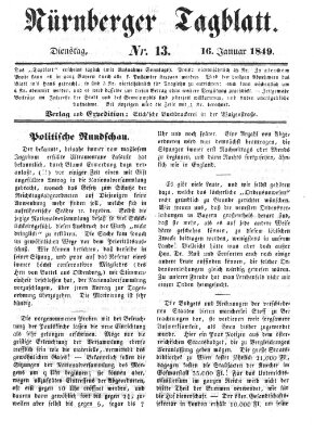 Nürnberger Tagblatt Dienstag 16. Januar 1849