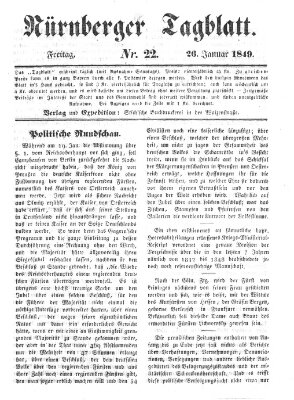 Nürnberger Tagblatt Freitag 26. Januar 1849