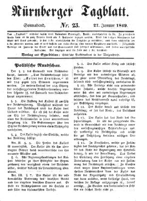 Nürnberger Tagblatt Samstag 27. Januar 1849