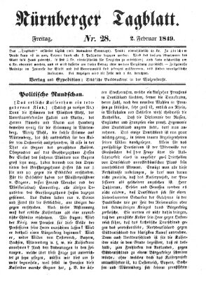 Nürnberger Tagblatt Freitag 2. Februar 1849