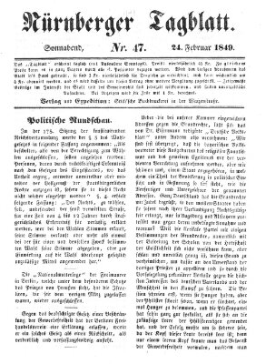 Nürnberger Tagblatt Samstag 24. Februar 1849