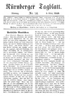 Nürnberger Tagblatt Montag 5. März 1849