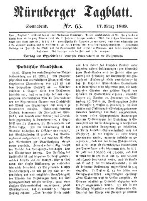 Nürnberger Tagblatt Samstag 17. März 1849