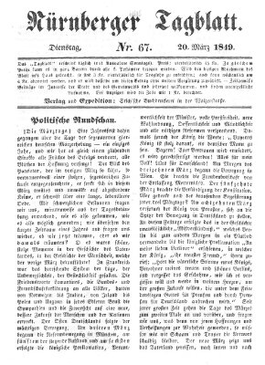 Nürnberger Tagblatt Dienstag 20. März 1849