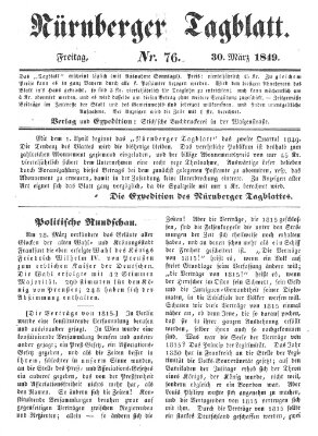 Nürnberger Tagblatt Freitag 30. März 1849