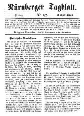 Nürnberger Tagblatt Freitag 6. April 1849