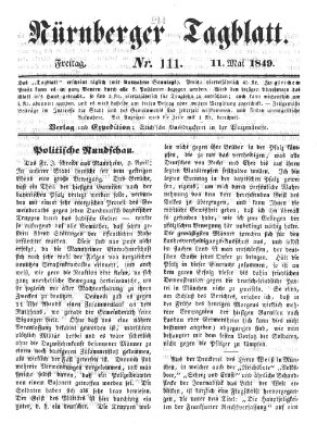 Nürnberger Tagblatt Freitag 11. Mai 1849