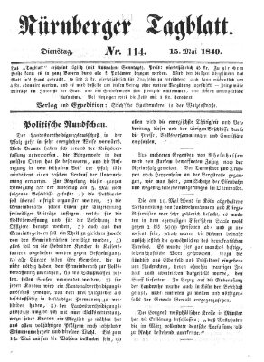 Nürnberger Tagblatt Dienstag 15. Mai 1849