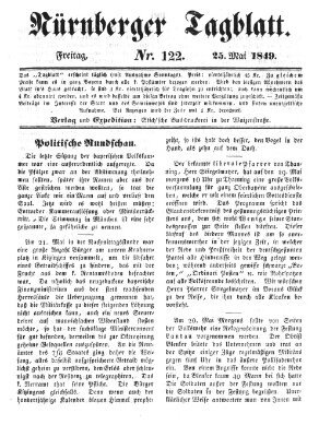 Nürnberger Tagblatt Freitag 25. Mai 1849