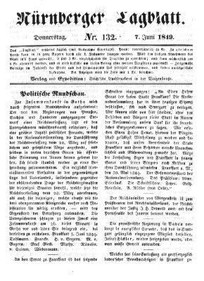 Nürnberger Tagblatt Donnerstag 7. Juni 1849