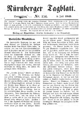 Nürnberger Tagblatt Donnerstag 5. Juli 1849