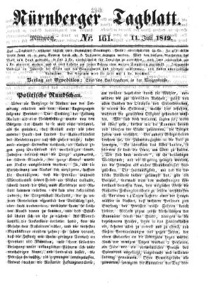 Nürnberger Tagblatt Mittwoch 11. Juli 1849