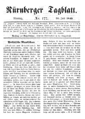 Nürnberger Tagblatt Montag 30. Juli 1849