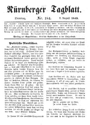 Nürnberger Tagblatt Dienstag 7. August 1849