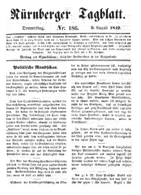 Nürnberger Tagblatt Donnerstag 9. August 1849