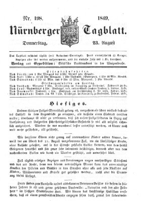 Nürnberger Tagblatt Donnerstag 23. August 1849