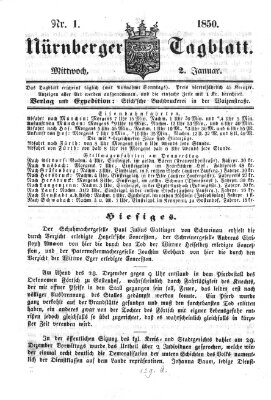 Nürnberger Tagblatt Mittwoch 2. Januar 1850