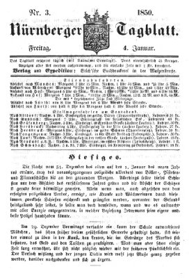 Nürnberger Tagblatt Freitag 4. Januar 1850