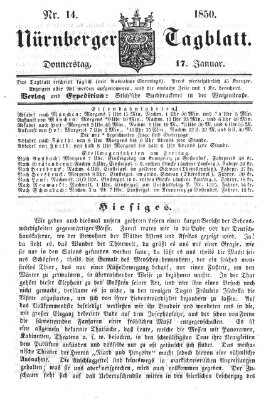 Nürnberger Tagblatt Donnerstag 17. Januar 1850