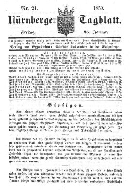 Nürnberger Tagblatt Freitag 25. Januar 1850