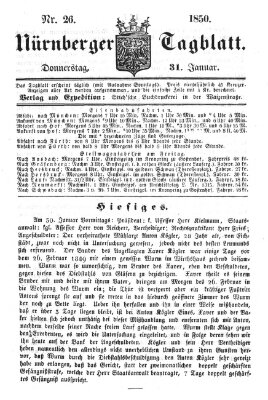 Nürnberger Tagblatt Donnerstag 31. Januar 1850