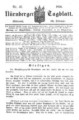 Nürnberger Tagblatt Mittwoch 13. Februar 1850