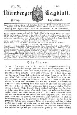 Nürnberger Tagblatt Freitag 15. Februar 1850