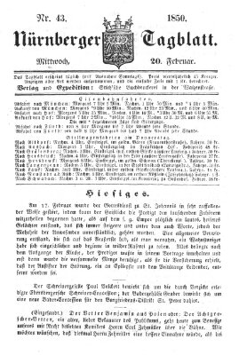 Nürnberger Tagblatt Mittwoch 20. Februar 1850