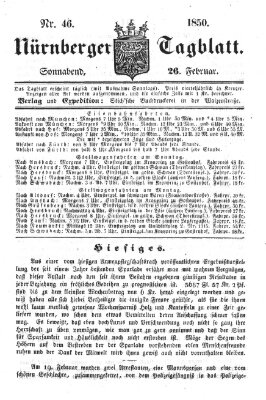 Nürnberger Tagblatt Dienstag 26. Februar 1850