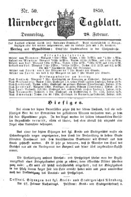 Nürnberger Tagblatt Donnerstag 28. Februar 1850