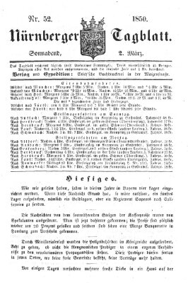 Nürnberger Tagblatt Samstag 2. März 1850