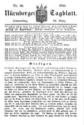 Nürnberger Tagblatt Donnerstag 21. März 1850