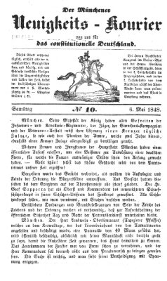 Allerneueste Nachrichten oder Münchener Neuigkeits-Kourier Samstag 6. Mai 1848