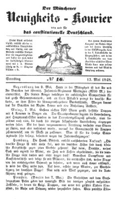 Allerneueste Nachrichten oder Münchener Neuigkeits-Kourier Samstag 13. Mai 1848