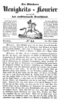 Allerneueste Nachrichten oder Münchener Neuigkeits-Kourier Samstag 20. Mai 1848